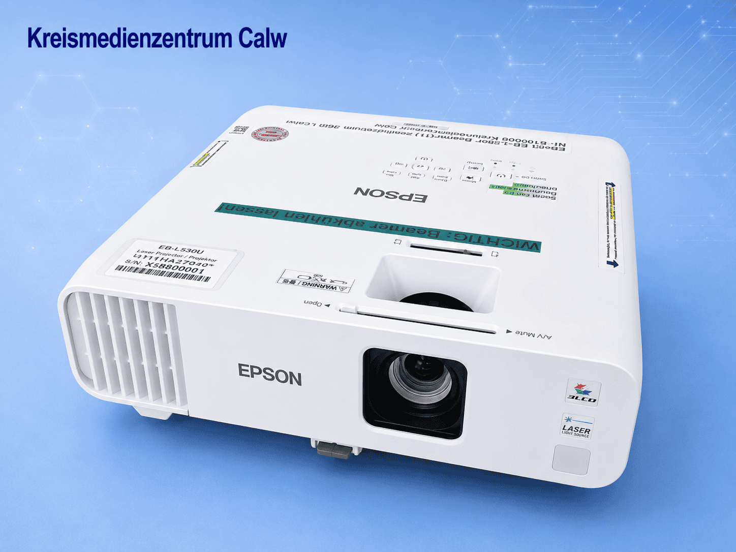 Epson Beamer EB-L260F mit 4600 Lumen für Präsentationen.